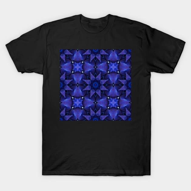 Royal Blue Hydrangea Pattern 3 T-Shirt by BubbleMench